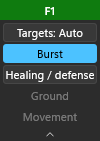 The panel unfolded: also Healing / defense, Ground and Movement